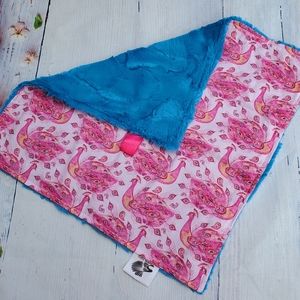 NEW Handmade Pink Peacock Luxe Minky Lovey